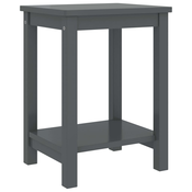 vidaXL Nočna omarica temno siva 35x30x47 cm trdna borovina