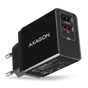 AXAGON ACU-QS24 zidni punjac 1x USB-A QC 3.0 i 1x 1,2A, 24W, crni