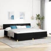 Vidaxl Postelja z vzmetnico z vzmetnico Črna in bela 200 x 200 cm Pena