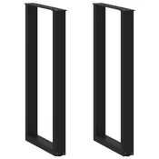 vidaXL vidaXL Noge za barsko mizo v obliki črke U, 2 kosa, črne, 50 x (100-101) cm, jeklo, (22123737)
