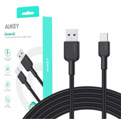 Aukey AUKEY CB-NAC1 USB-C Type-C Power Delivery PD 60W 3A 1m najlon črna