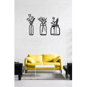 Atelier Del Sofa Set zidnih dekoracija Flower In The Bottle, 1.5 mm, 3 komada, Crna