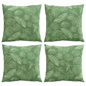 Jastucici za raspršenje 4 pcs Uzorak lista 50 x 50 cm Poliester
