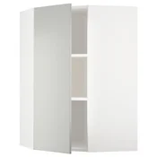 METOD Ugaoni zidni element s policama, bela/Havstorp svetlosiva, 68x100 cm