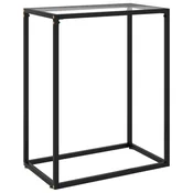 Vidaxl Konzolna mizica prozorna 60x35x75 cm kaljeno steklo