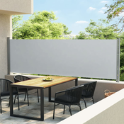vidaXL Zložljiva stranska tenda za teraso 140x600 cm siva