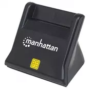 Čitač pametnih kartica i SIM kartica MANHATTAN, uspravni, USB, crni