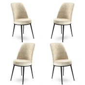 Hanah Home Set stolica Dexa, 45x89x42 cm, 4 komada, Krem-crne