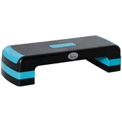 HOMCOM Aerobni stepper nastavljiv na 3 višine, fitness stepper iz plastike za vadbo doma in v telovadnici, 78x28x10/15/20 cm, črna in modra