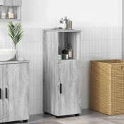vidaXL Kopalniška omarica Siva sonoma 30 x 35 x 95 cm Konstruiran les