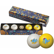 Volvik Solice Disney 4 Pack Golf Balls Aladdin Plus Ball Marker White/Gold