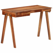 Greatstore Pisalna miza s predalom 110x50x77 cm trden akacijev les