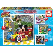 Puzzle Mickey Roadster Racers Educa progresivne 12-16-20-25 delčkov