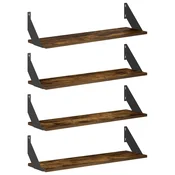 Vidaxl Stenske police 4 kos Dimljen hrast 70 x 20 x 17 cm
