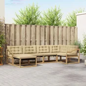 Set vanjskih sofa s jastukom 6 pcs Bijela i bež