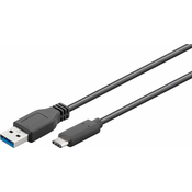 Kabel USB-C - USB-A 3.0 črn 3 m Goobay