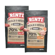 Mix: 2 vrste RINTI Max-i-mum suha hrana - Piletina i govedina (2 x 12 kg)