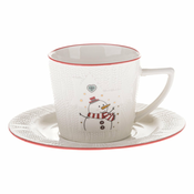 Bela porcelanasta skodelica z božičnim motivom 110 ml – Dakls