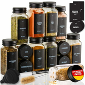 Deco Haus DECOHAUS SPICE JARS 12 PACK - ALUMINIUM BLACK LID
