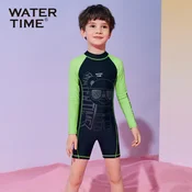 Watertime Jednodelni kupaci kostim za decake, Crno-zeleni