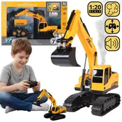 Mega Creative Daljinsko upravljani gosenični bagr XF Z DALJINSKIM UPRAVLJANJEM, REALISTIČEN model 1:20 Z ZVOKOM MEGA CREATIVE