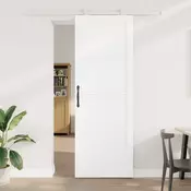 vidaXL Drsna vrata Bela 83 x 232 cm Trdna borovina
