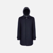 Mens Dark Blue Coat Geox Monreale - Mens