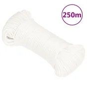 Vidaxl Vrv za čoln popolnoma bela 3 mm 250 m polipropilen