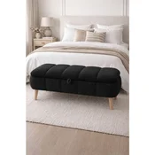 Hanah Home Sara tapacirana klupa s prostorom za odlaganje 90 × 45 × 35 cm, crna