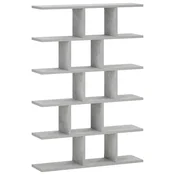 vidaXL Stenska polica Betonsko siva 70 x 17 x 101 cm Predelan les