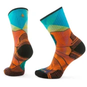 Smartwool ženske nogavice HIKE TARGETED CUSHION MOUNTAIN PRISM PRINT CREW, rjasto oranžna (L)