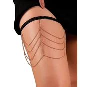 SuperLove Body Jewel Garter with Gold Chains 81366 Black