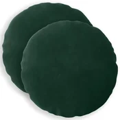 Vidaxl Dekorativna blazina 2 kos HEERLEN Temno zelena Premer 30 cm