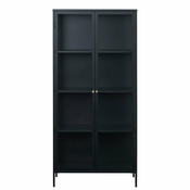 Črna kovinska vitrina 90x190 cm Carmel – Unique Furniture