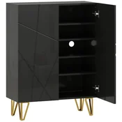 Homestar Omara za čevlje 2 vrata 3 nastavljive police 72x315x95 cm črna