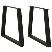 Vidaxl Noge za jedilno mizo v obliki črke V, 2 kosa, črne, 80 x (72-73,3) cm, jeklo
