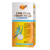 Natural Wealth Cink 25 mg + Selen 100 µg, 40 šumečih tablet