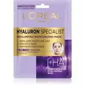 Loreal Paris Hyaluron Specialist maska za lice, tekstilna, 30 ml