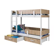 Dvokatan krevet Henderson 144 Dvokatan, Svijetlo smede, 90x200, Iveral, Drvo, Basi a doghePodnice za krevet, 103x208x156cm