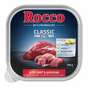 9x300g Rocco Classic pladnji za pse, govedina z lososom