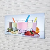 tulup.si Zidna obloga za kuhinju Mlečni napitki s sadjem 125x50 cm