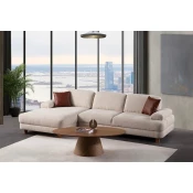 Atelier del Sofa Ugaona garnitura na razvlacenje Nice, 165x75x315 cm, Krem