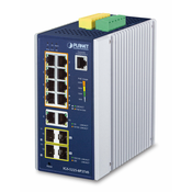 PLANET IP30 Industrial L2+/L4 8-Port Upravljano L2+ Gigabit Ethernet (10/100/1000) Aluminij, Plavo