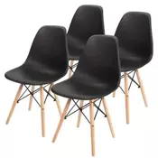 Aurora 25-KS006SET Set plastičnih trpezarijskih stolica 4 kom crna