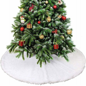 Korbi Preproga pod božično drevo, bela okrogla preproga, 60 cm