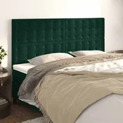 Vidaxl Vzglavje postelje temno zeleno 180x5x118/128 cm žametno