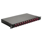 Equip Equip razdelilna omarica za optična vlakna 12-portna, SC Duplex, OM4, 1U, črna