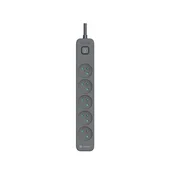 TRACER Produzni kabl 1.8m 5 uticnica sa prenaponskom zastitom i prekidacem grafit TRALIS47023