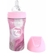 Bocica za bebe Twistshake - Mramorno ružicasta, nehrdajuci celik, 330 ml
