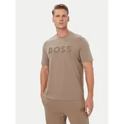 BOSS T-shirt Structure Logo 50566883 Bež Regular Fit